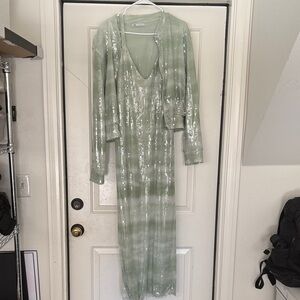 Zara Green Sequin Prom Dress